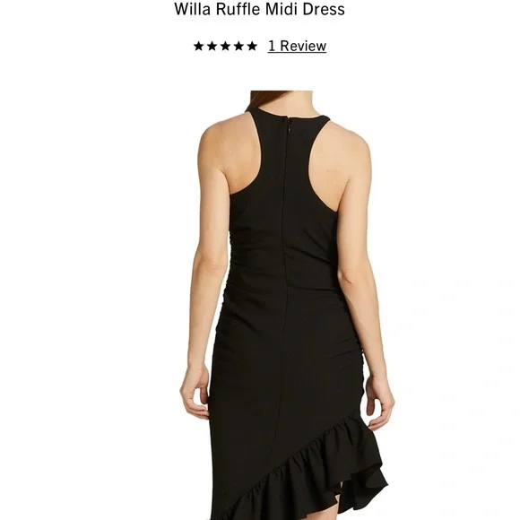 Cinq à Sept Willa ruffle midi dress. Size 4. all black.NWT.